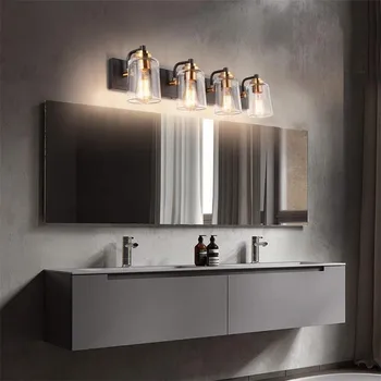 Огледални стенни аплици в скандинавски стил, модерни led лампи за баня, огледален шкаф, огледало за тоалетка маса в основната спалня, монтиран на стената лампа в банята