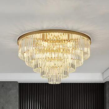 Полилеи Осветяват модерен златен Луксозен кристален таван за хола спални лобито на хотела, led осветителни тела за дома
