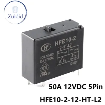 Силово реле HFE10-2/12-HT-L2 12VDC HFE10-2-12- Реле HT-L2 DC 12V 50A 5PIN Нормално разомкнутого тип с ръчно включване