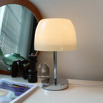Стъклена Настолна Лампа за офиса, Начало декор спални, Хол, Европейският минимализъм, USB, Нощни осветителни тела, led десктоп осветление Баухаус