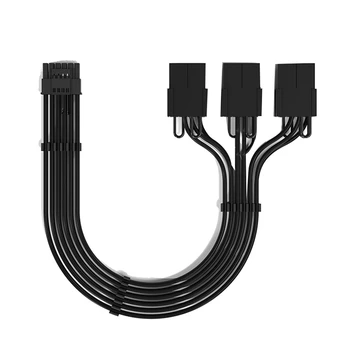 Удлинительный кабела PCIE 5.0 3090Ti 12VHPWR 12 + 4/16pin - 3X8pin PCIE конектор на захранването на GPU Удлинительный кабел за видео карта