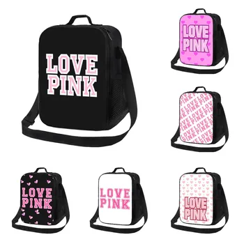 Черно-розови, чанти за обяд с каишка за жени, преносим термоизолированный контейнер за обяд, чанта-хладилник, чанта-тоут, торбичка за bento за работа