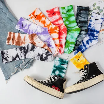 Чорапи с равен брой гласове-боя, европейски и американски улични чорапи в стил хип-хоп, марка приливи и отливи, чифт чорапи в тубе, спортни памучни чорапи, чорапи