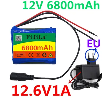 2020 12 6800 mah 18650 Литиево-йонна акумулаторна батерия за камери 3A Батерии + 12,6 В Зарядното устройство ЕС САЩ + Безплатна покупка