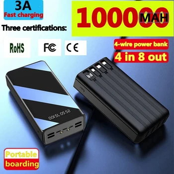 2023 Нов Power Bank 100000 ма TypeC Micro USB Бързо Зареждане на Power Bank Led Дисплей Преносимо Външно Зарядно Устройство за Таблети