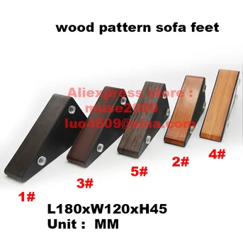 45 mm височина 180X120 крака диванной възглавници дървен модел на стоманена стена корпус от ABS пластмаса, мебели, подови легло крака, за да се противопостави на триъгълна и продълговати