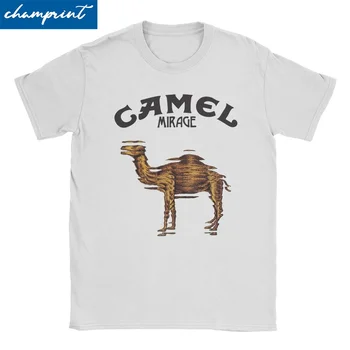 Camel Mirage Тениска за Мъже И Жени, Памучен Реколта Тениска с Кръгло Деколте и Животни, Тениска с Къс Ръкав, Дрехи Големи Размери