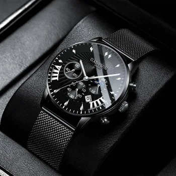 Gadyson Нов модерен мъжки часовник от неръждаема стомана, най-добрата марка за луксозни спортен хронограф, кварцови часовници, мъжки Relogio Masculino