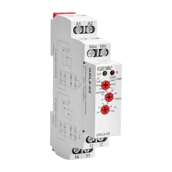 GEYA GRL8-02 Реле за контрол на нивото на течността на Реле за Контрол на нивото 10A ACDC24V-240V Реле на Водна помпа с широк диапазон на напрежение