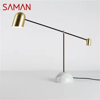 SAMAN Nordic Реколта настолна лампа с модерен дизайн, led арт настолна лампа, Модерен нощни декор за дома, спалня, всекидневна
