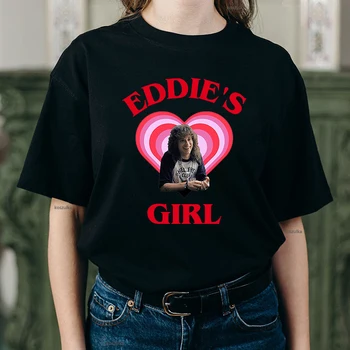 Unixes Класическа тениска Eddie's Girl, памучен тениска, летни тениски 2022, блузи, тениски, Кавайные дамски блузи