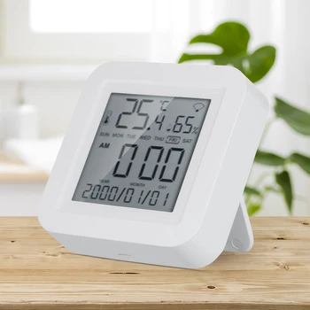 WIFI Сензор за Температура и Влажност с LCD екран, Цифров Стаен Термометър-Влагомер, Стаен Гигротермограф, Термогигрометр