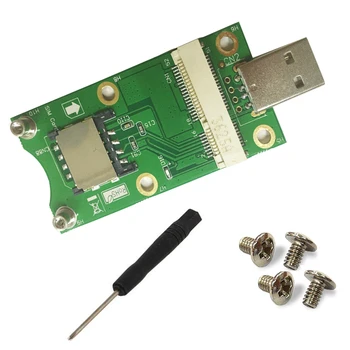 Адаптер Mini PCI-E-с USB слот за SIM-карти за модул WWAN/LTE преобразува безжична мини-картата 3G/4G в USB порт