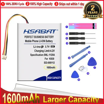 Батерия HSABAT 0 Cycle 1600mAh 533-000112 за Logitech II с Осветление за Всекидневната Keyboa, Висококачествен Взаимозаменяеми Батерия K830