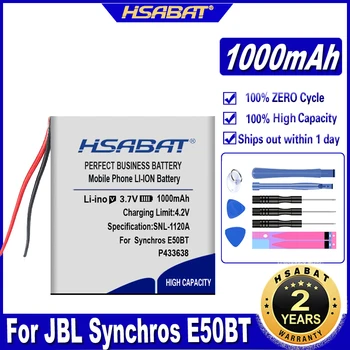 Батерия HSABAT Synchros E50BT 1000 ма за Безжични слушалки JBL Synchros E50BT с Пълна Батерия, 2-опънат на Батерията