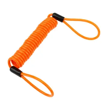 Безопасност кабел с дължина 1,5 м, пружина спирала, Кабел за Заключване на дисковата спирачка, Кабел Напомняния оранжев цвят