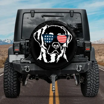 Калъф за резервна гума, Калъф за автомобилни гуми с лабрадором, автоаксесоари за момичета, Калъф за резервни гуми с кучето, Автомобилни аксесоари, американски флаг