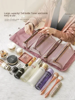Косметичка дамски преносима Голяма чанта голям-бъги 2021, Нова висококачествена сгъваема чанта за миене на кожата, кутия