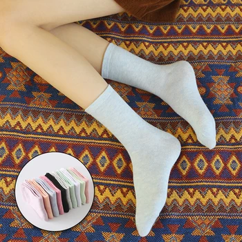 Лидер в продажбите, прости женски многоцветни обикновена чорапи, модни чорапи в ярки цветове за момичета, пролетно-есенни чорапи от 100% памук, маркови чорапи