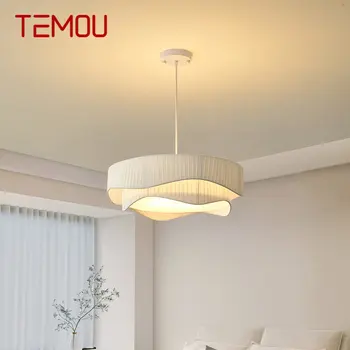 Модерна подвесная полилей TEMOU, led креативна реколта складчатая бяла подвесная лампа за домашна трапезария, спалня