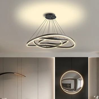 Модерни led висящи осветителни тела, NEO Gleam за декориране на хол, трапезария, скандинавски дома, окачена лампа бял/черен цвят AC110-220V