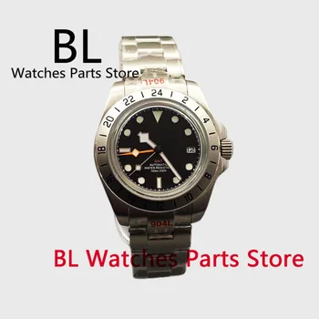 Мъжки часовник BL 40 мм NH34 GMT, Механични Ръчни Часовници с 24-часова Класификация, Определен Bezel, Куполообразное Кристал, Светещи Водоустойчив Reloje