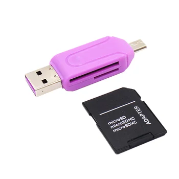 НОВ USB 2 в 1 OTG Micro USB type c Cardreader Високоскоростен USB2.0 Универсален OTG TF/SD карта за разширяване на компютър с Android