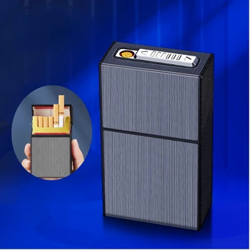 Нова USB-акумулаторна цигарената кутия-запалката-практичен и удобен подарък за аксесоари за пушене