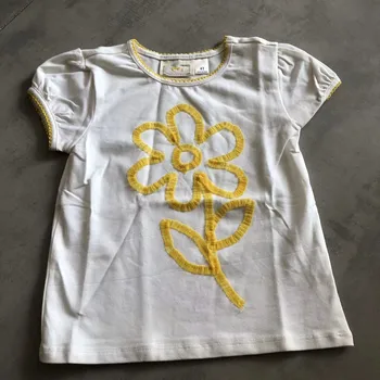 Нова памучен детски дрехи За момчета и момичета, Ежедневни памучен тениска с къс ръкав Ръчно изработени с цветя модел, Детски Летни ризи с къси ръкави, Безплатна Доставка