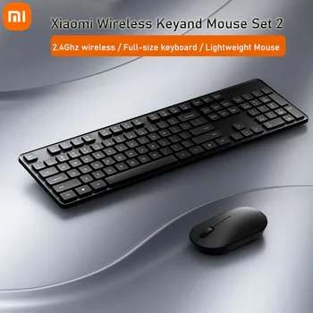 Новата Безжична клавиатура Xiaomi Keyborad Mouse Set 2 RF 2.4ghz Офис Клавиатура 104 Клавиша За PC С Windows, което е Съвместимо USB детска Лека Мишка