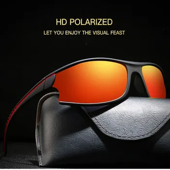 НОВИ HD Поляризирани Слънчеви Очила за Мъже, Луксозни Спортни Слънчеви Очила за Каране, Женски Прахозащитен очила, Очила с Кутия за Очила