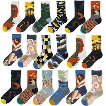 Новост, памучни Чорапи унисекс, модни цветни тенденция чорапи за скейтборд в японски корейски стил, забавни чорапи