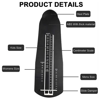 Професионален уред за измерване на крака, стандартен размер обувки САЩ, Линийка за измерване на обувки за деца и възрастни