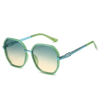 Реколта квадратни слънчеви очила дамски модни маркови слънчеви очила в метални рамки с ярки цветове в стил Ins Oculos De Sol UV400