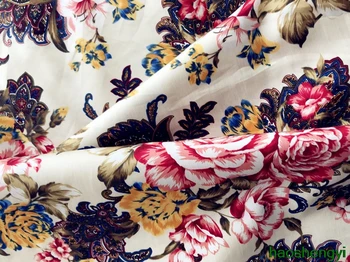 Ретро-ръчно изработени, в два цвята плат за дрехи с цвете хибискус ръчно изработени тъкани на половин цена