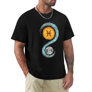 Риби слънцето близнаци луната Тениска възвишена тениска тежки тениски графична тениска Козметична дрехи, мъжки спортни ризи