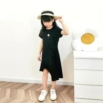 Рокля, дрехи за момичета, памук 2023, летен прилив, модели за деца от 4-10 години, ежедневни корейската версия, модни детски дрехи
