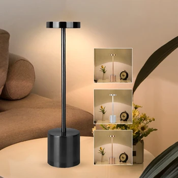 Светодиодна настолна лампа USB Акумулаторна с регулируема яркост, защищающая очите, нощни лека нощ за кабинет, нощна светлина за ресторант, бар, декориране на спалня