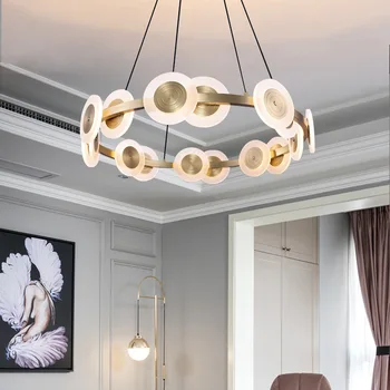 Скандинавска полилей с led подвесная лампа за дневна, трапезария, декориране на спалня, акрилни лампа, висящи лампи