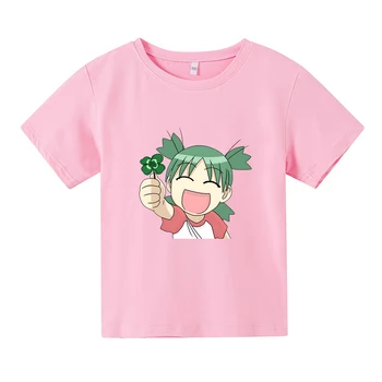 Тениска Azumanga Daioh Yotsuba от 100% памук с къс ръкав, тениски с Анимационни герои за Момичета и момчета, Тениска с принтом Манга, лятна Удобна